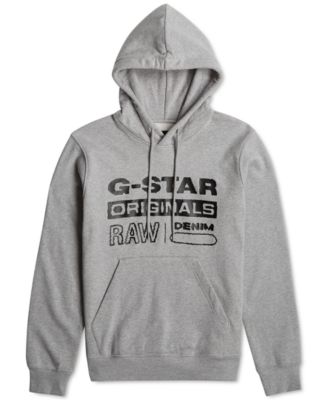Men's Distressed Originals Regular-Fit Logo Print Fleece Hoodie