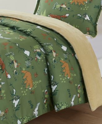 Intelligent Design Heath Forest Animals Plush Reversible 3-Pc. Comforter Set, Full/Queen