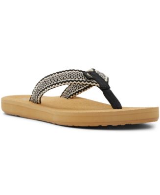 Roxy Porto Iii Slip On Open Toe Thong Sandals in Pink