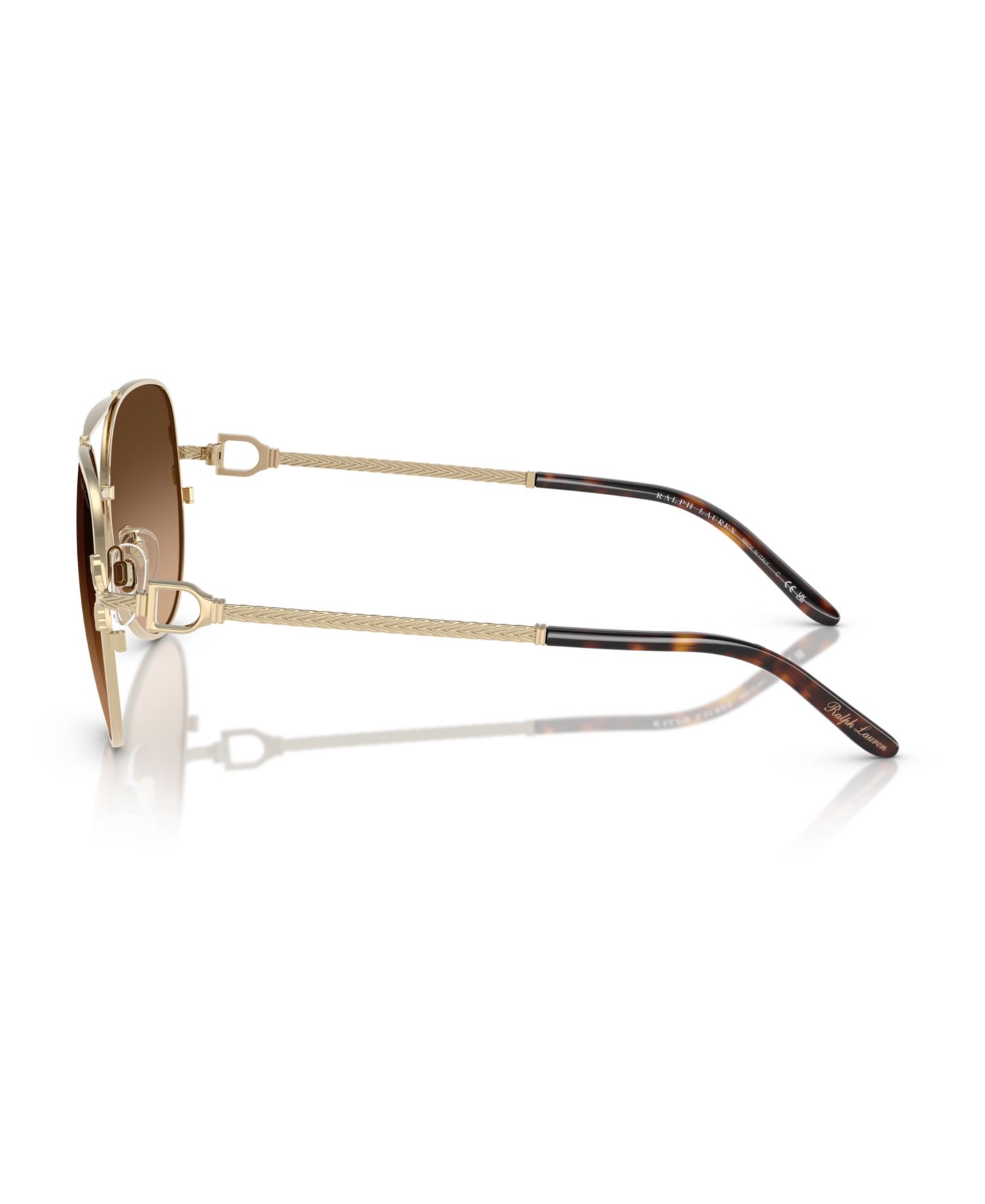 Женские солнцезащитные очки Ralph Lauren Sunglasses RL7087, цвет: Блестящий бледный золотой — фото 3