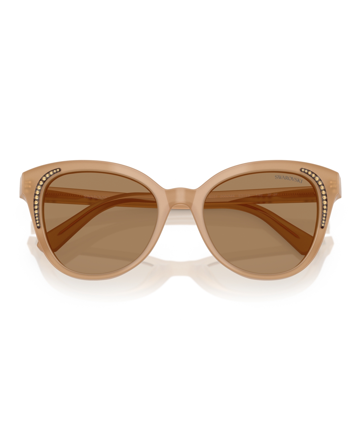 Swarovski Crystal-embellished Oversized Sunglasses In Milky Beige