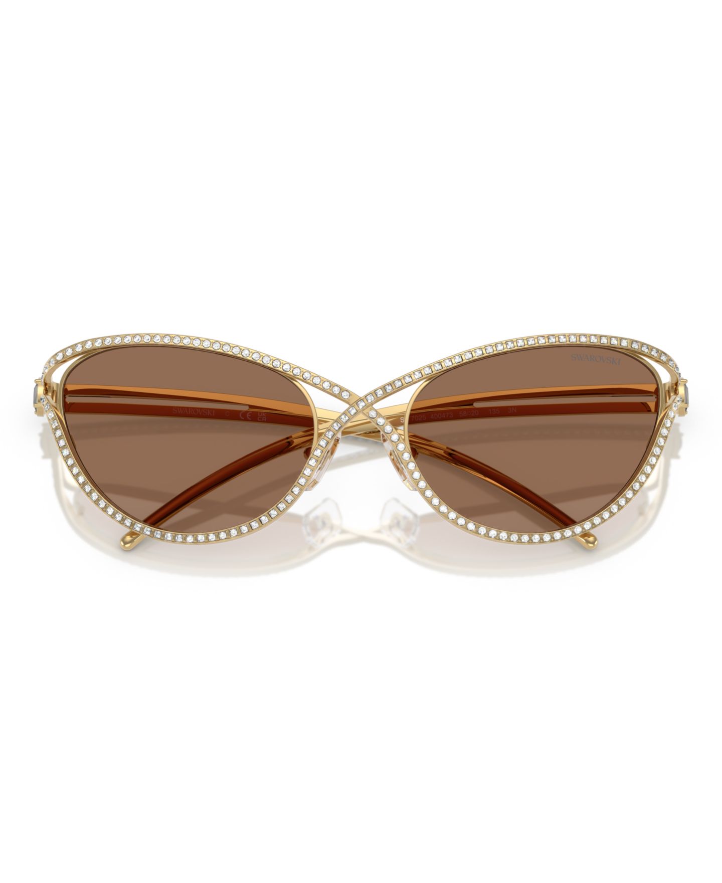 Женские солнцезащитные очки Swarovski Sunglasses SK7025, цвет: Золотой — фото 5