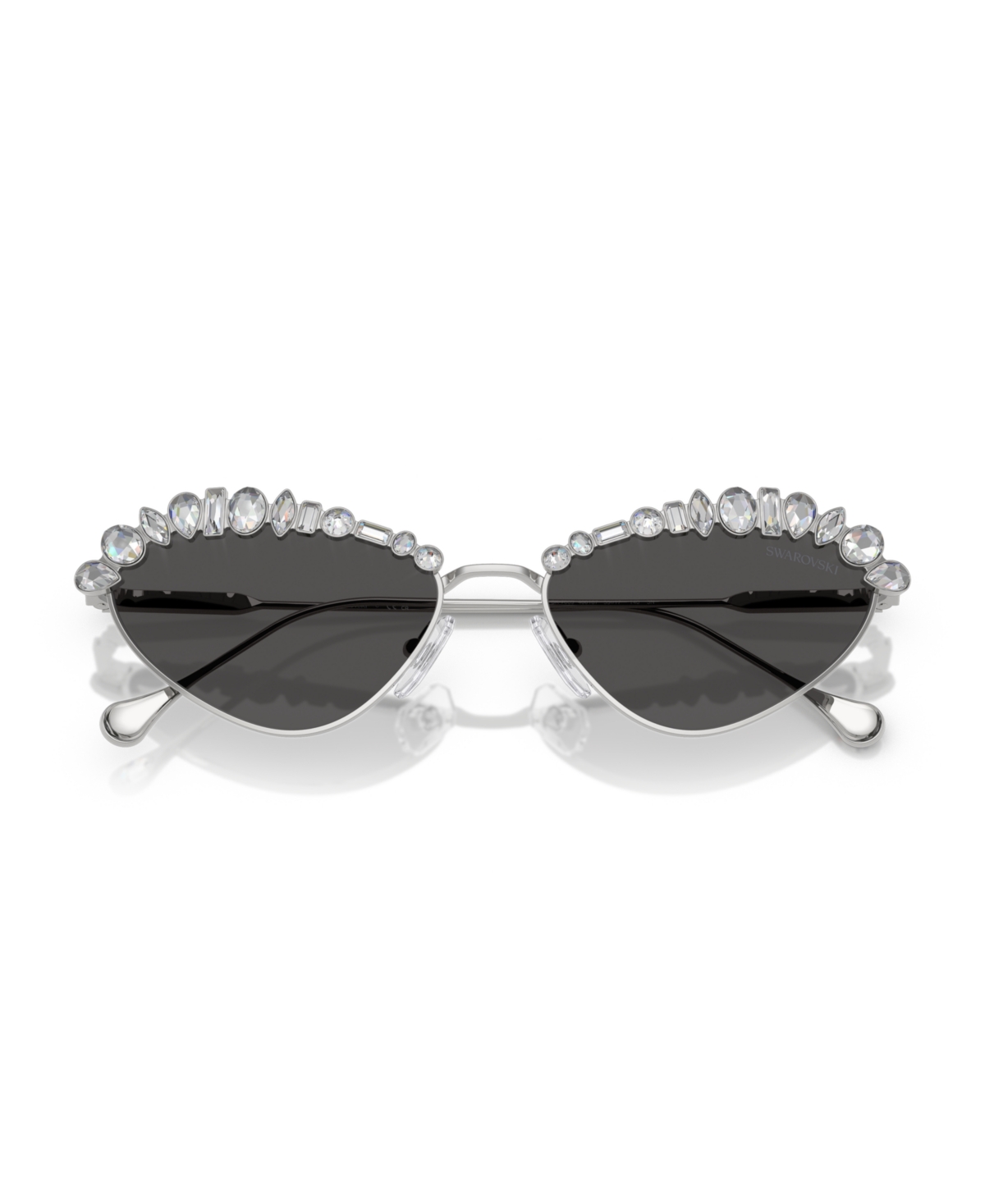 Swarovski Womens Silver Sk7009 Irregular-frame Metal Sunglasses In Silver