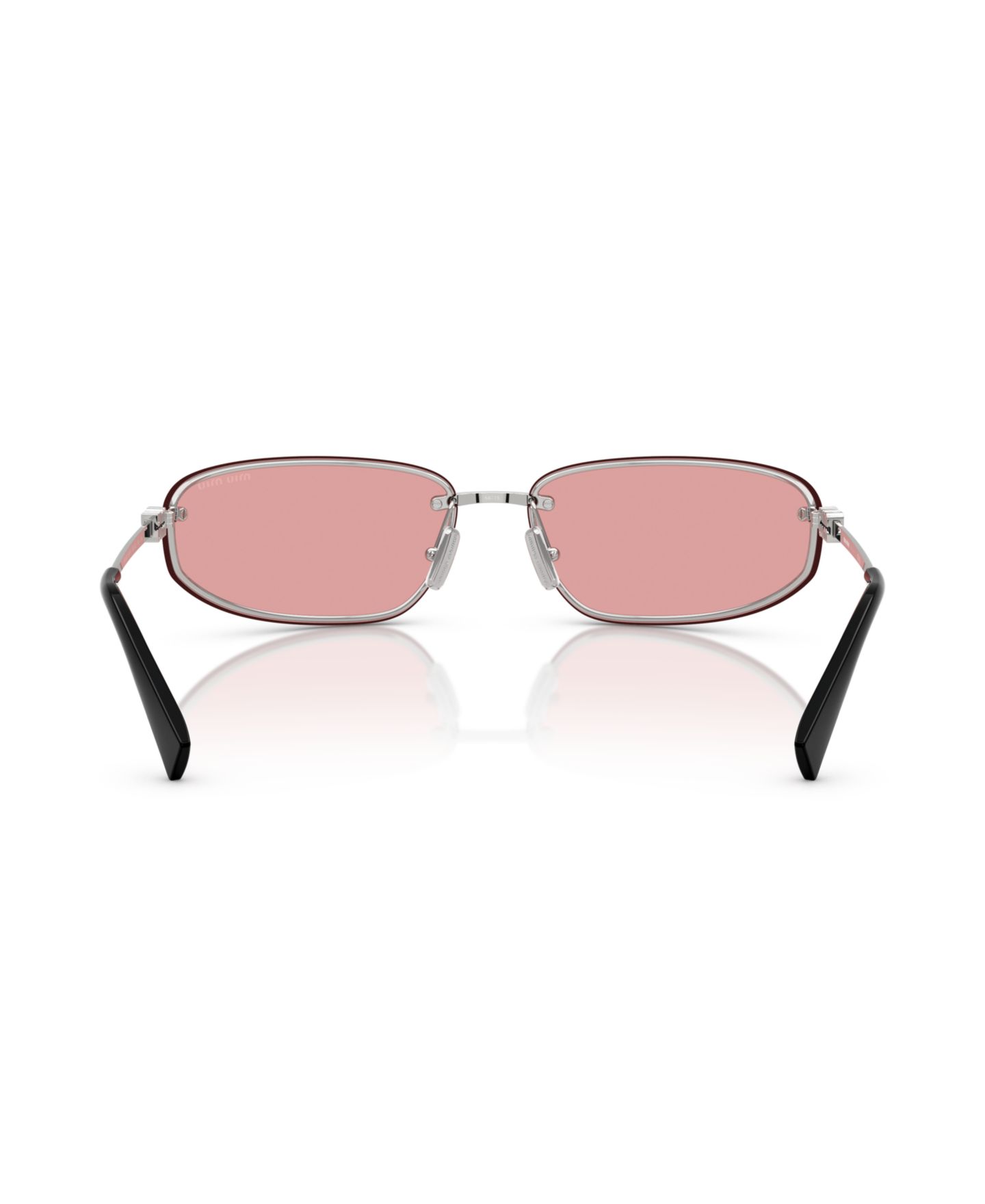 Женские солнцезащитные очки MIU MIU Sunglasses MU A50S, цвет: Розовый / Серебряный — фото 4