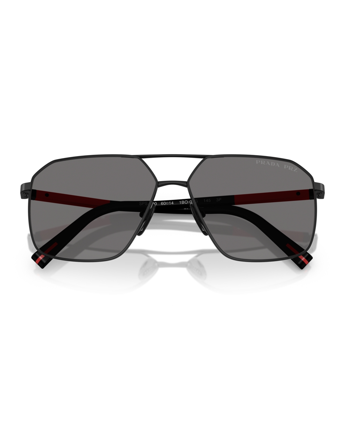 Prada Linea Rossa Ps A50s 1bo02g Nero Polarized Sunglasses In Matte Black