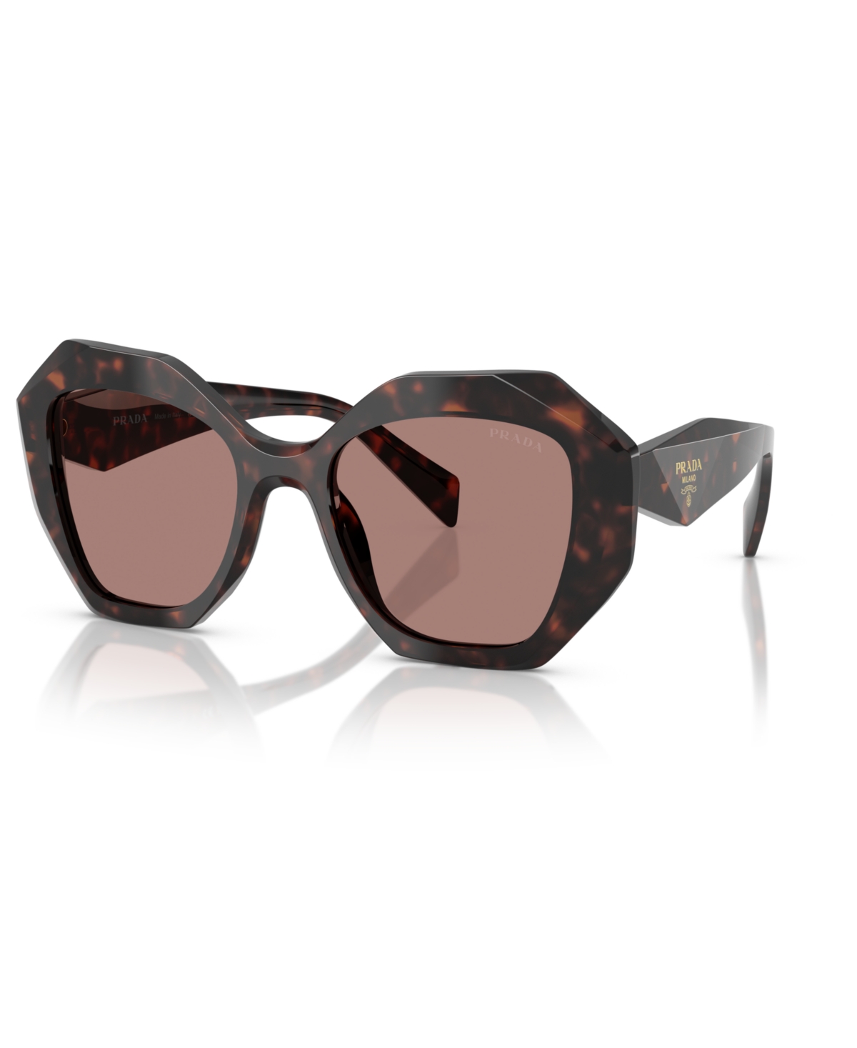 Prada 53mm Gradient Irregular Sunglasses In Root Tortoise