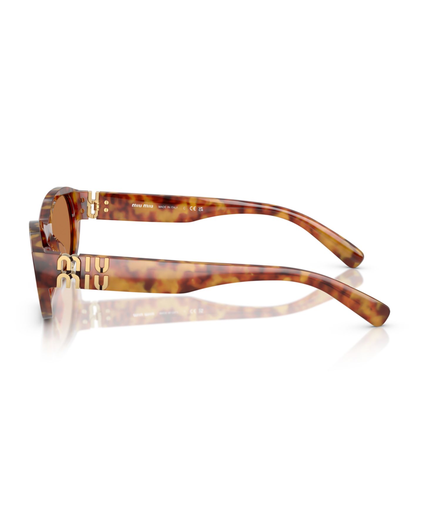 Женские солнцезащитные очки MIU MIU Sunglasses MU A03S, цвет: Чёрный — фото 10