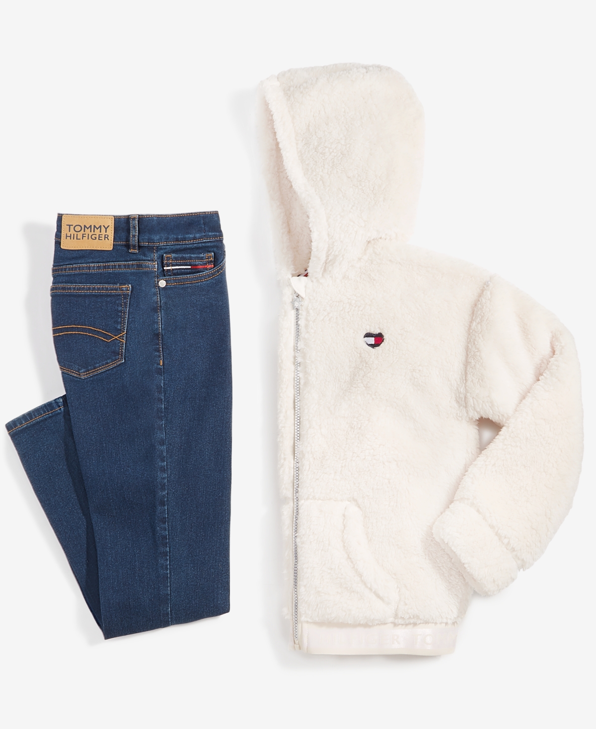 Tommy Hilfiger Big Girls Minky Zip Front Hoodie