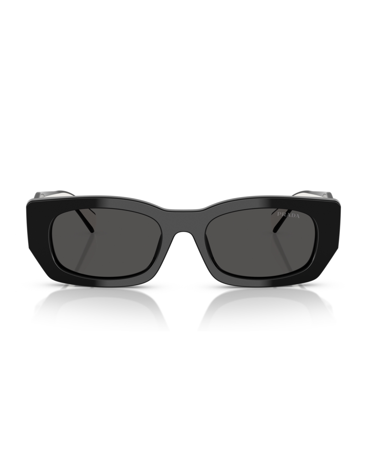 Prada Low Bridge Rectangular Unisex Sunglasses, Pr A01sf In Black