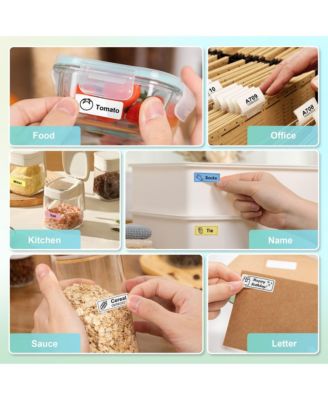 Label Maker Machine with Tape, P21-A Portable Bluetooth Label Printer, Wireless Built-in Cutter Sticker Maker Mini Label Makers with Multiple Templates for Organizing Storage Office Home, Green