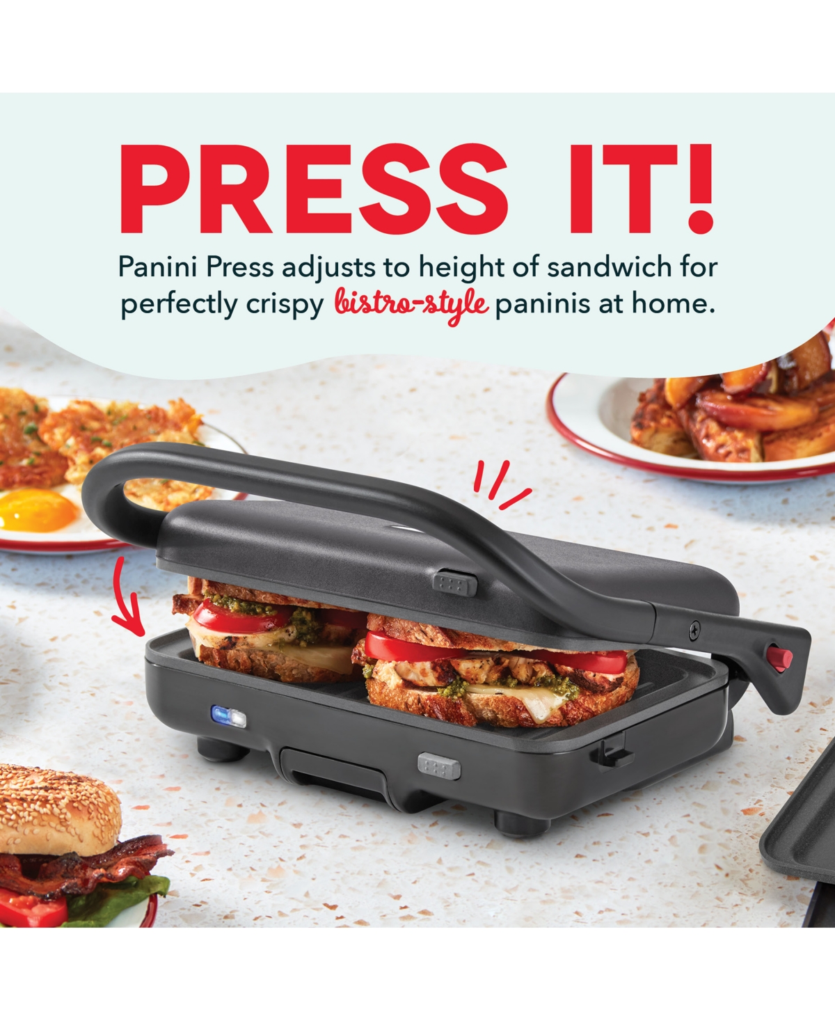 Shop Dash Flex Press Electric Griddle & Grill System In Grey