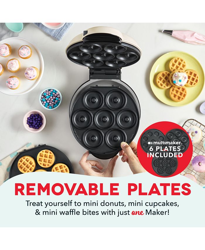 Dash MultiMaker™ Treat Maker System with Removeable: Mini Cupcake, Donut, & Waffle Bite - Tan/Beige MAY HAVE MISSING ACCESSORIES
