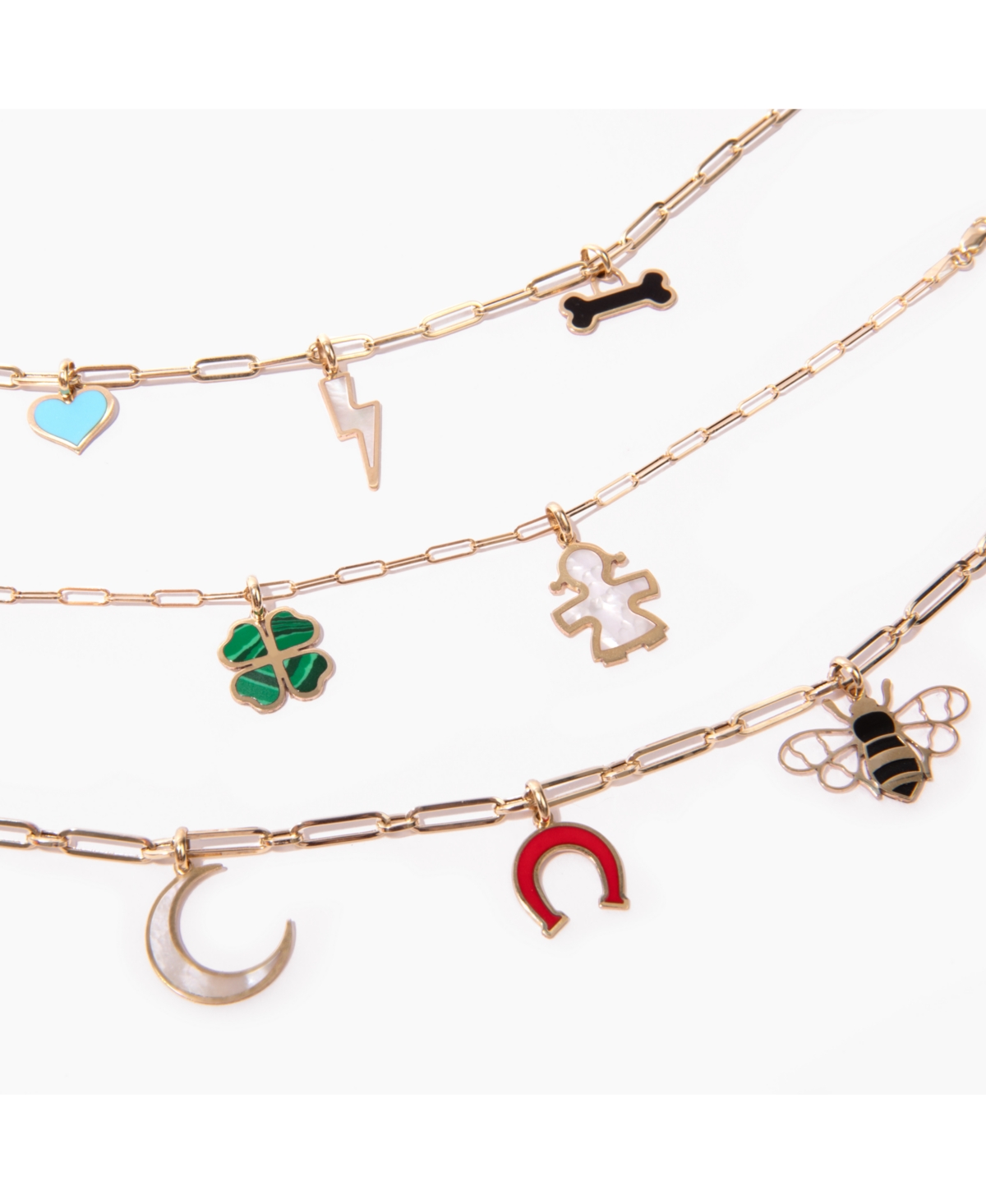 The LoveryLightning Bolt Charm 14K Gold - Mother of Pearl