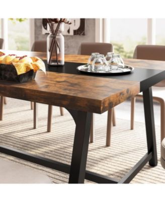 6FT Rectangle Conference Table, 70.87 Inches Long Meeting Table for Conference Room, Vintage Wood Office Executive Desk for 6 People