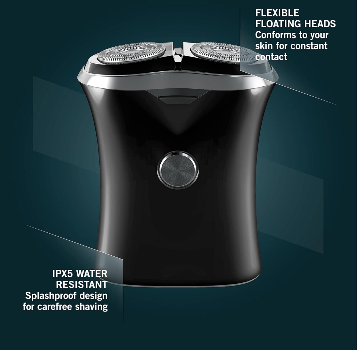 Perry Ellis Rechargeable Travel Shaver W/Dual Rotary Shaving Heads Sil