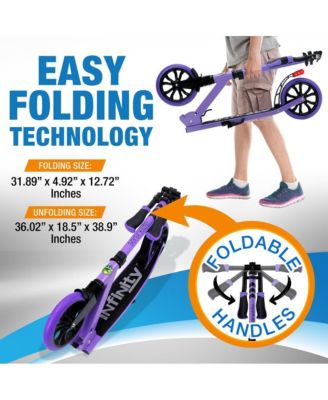 Kick Scooter Adult Teenagers Kids- 2 Wheel Kids Scooter with Adjustable T-Bar Handlebar - Alloy Anti-Slip Deck - Portable Folding Scooters for Kids with Carrying Strap - Leopard