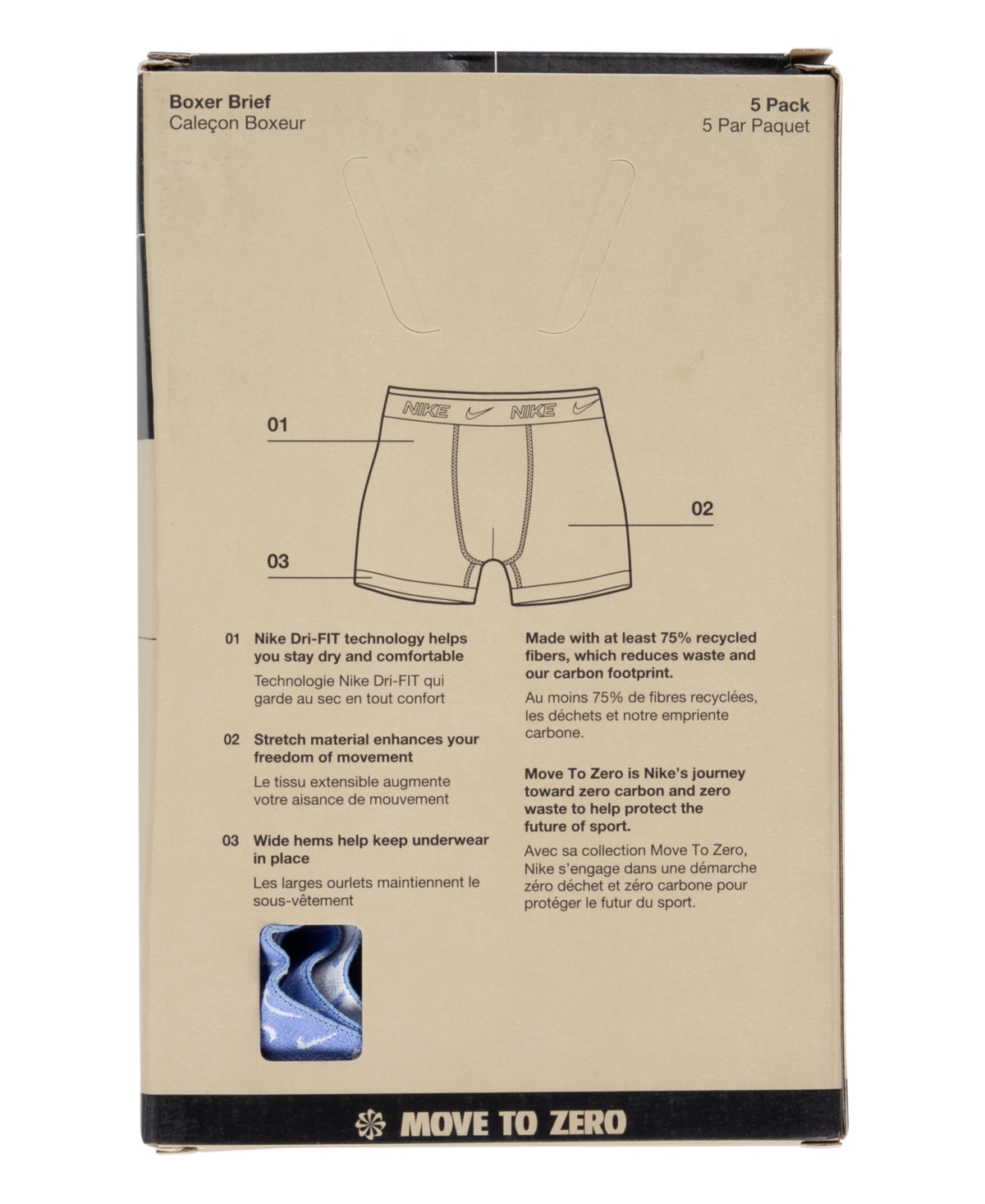 Nike Big Boys Dri-fit Polyester Color Holiday Briefs Underwear, 5-Pack