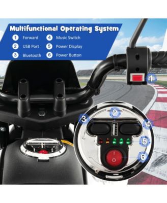 Aprilia Licensed Kids Ride On Motorcycle with 2 Training Wheels-White