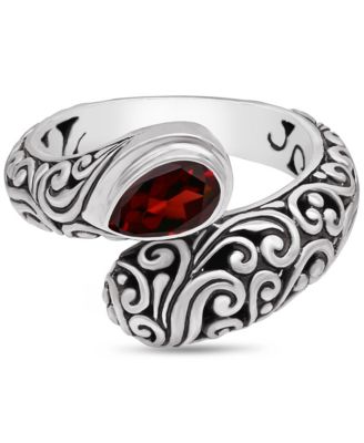 DEVATA Garnet & Bali Filigree Ring in Sterling Silver, Size 8 - Macy's
