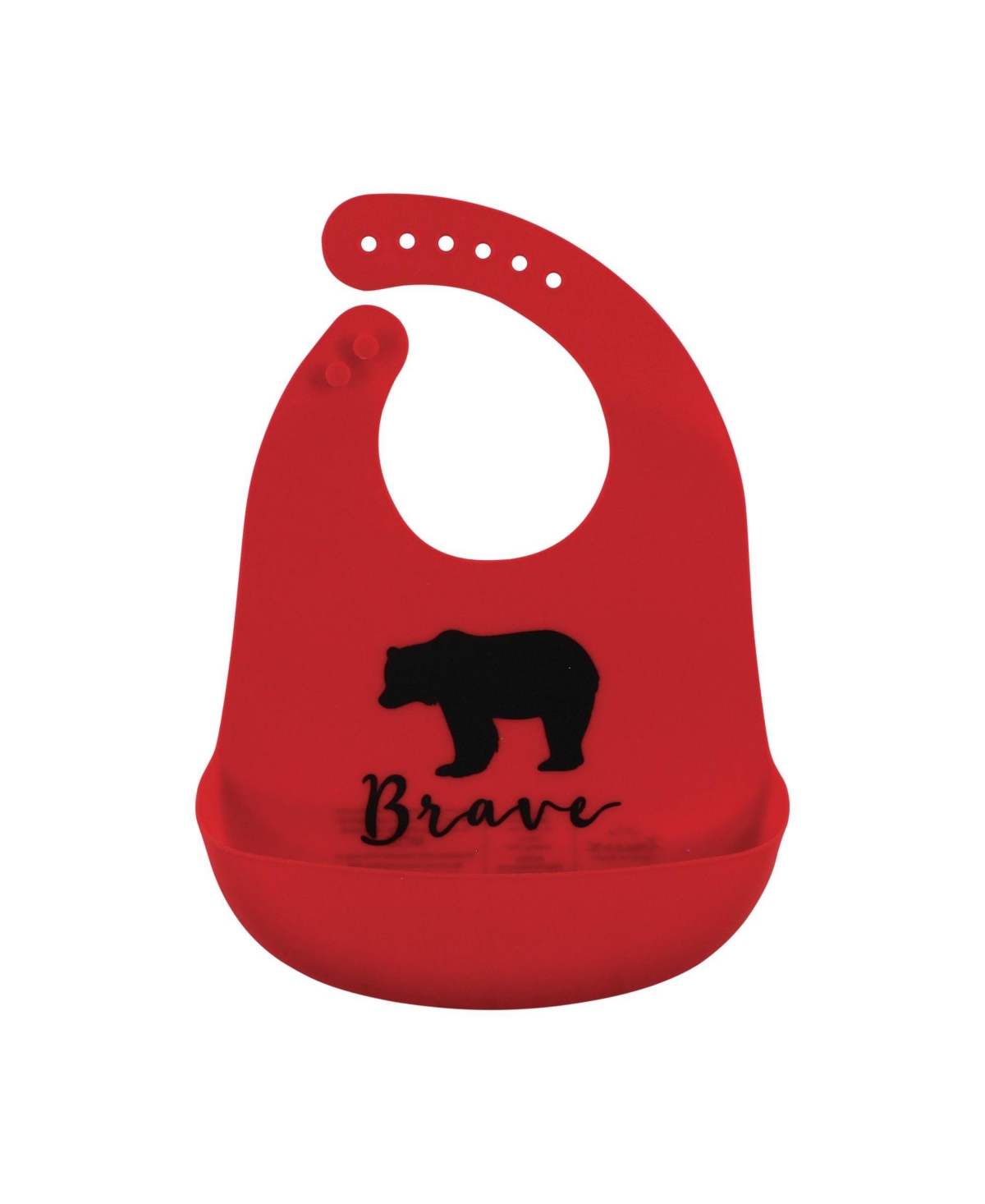 Little Treasure Infant Boys Silicone Bibs, Red Baby Bear, One Size