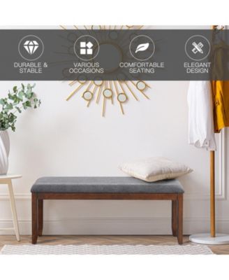 Upholstered Entryway Bench Footstool with Wood Legs