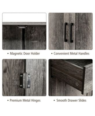 Buffet Storage Cabinet with 2-Door Cabinet and 2 Drawers