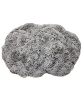 Premium Solid Faux Long Fur Throw Blanket - Soft, Fuzzy Throw Blanket - For Bed or Couch - 60" x 70" - Aubergine