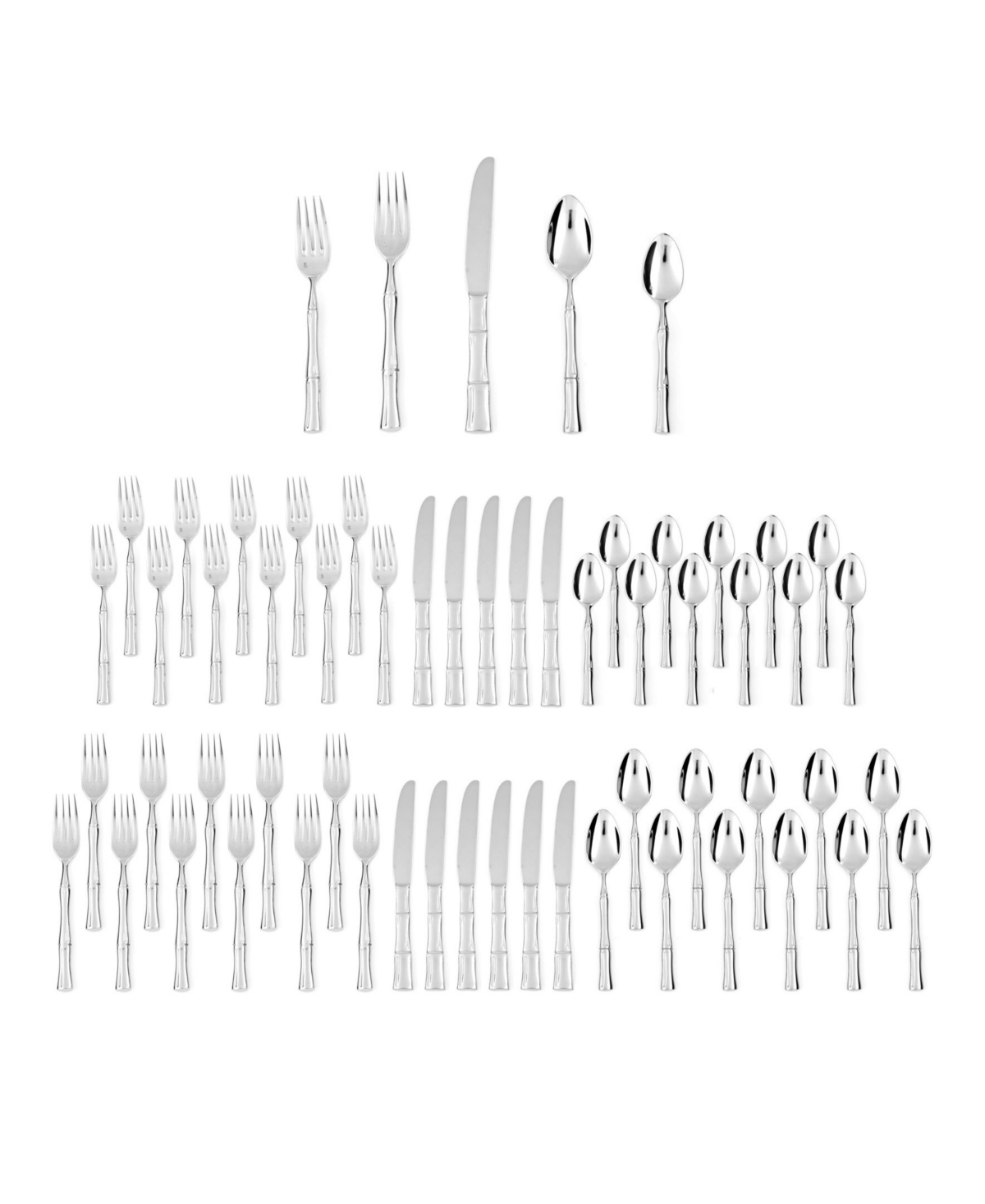 Fortessa Royal Pacific 60-pc. Flatware Set, Service For 12 In Stainless Steel
