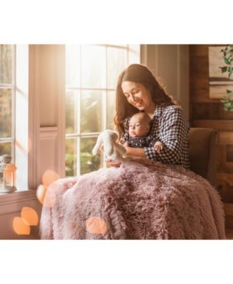 Premium Solid Faux Long Fur Throw Blanket - Soft, Fuzzy Throw Blanket - For Bed or Couch - 60" x 70" - Aubergine