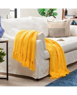Premium Textured Knit Soft Cozy Blanket, Thrown