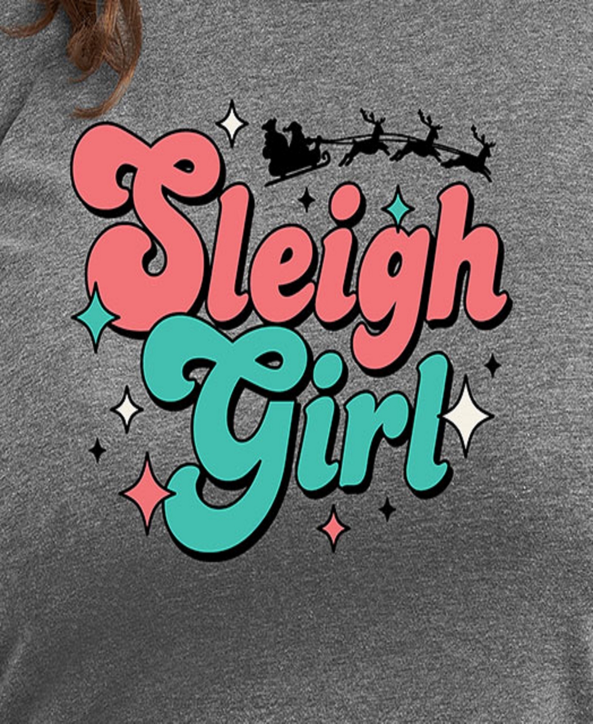 Hybrid Apparel Plus Size Sleigh Girl Graphic T-shirt