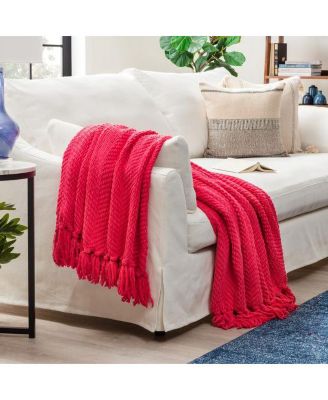Premium Textured Knit Soft Cozy Blanket, Thrown