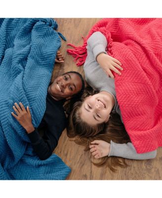 Premium Textured Knit Soft Cozy Blanket, Thrown