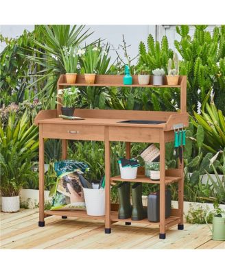 47.6  H Wood Potting Bench