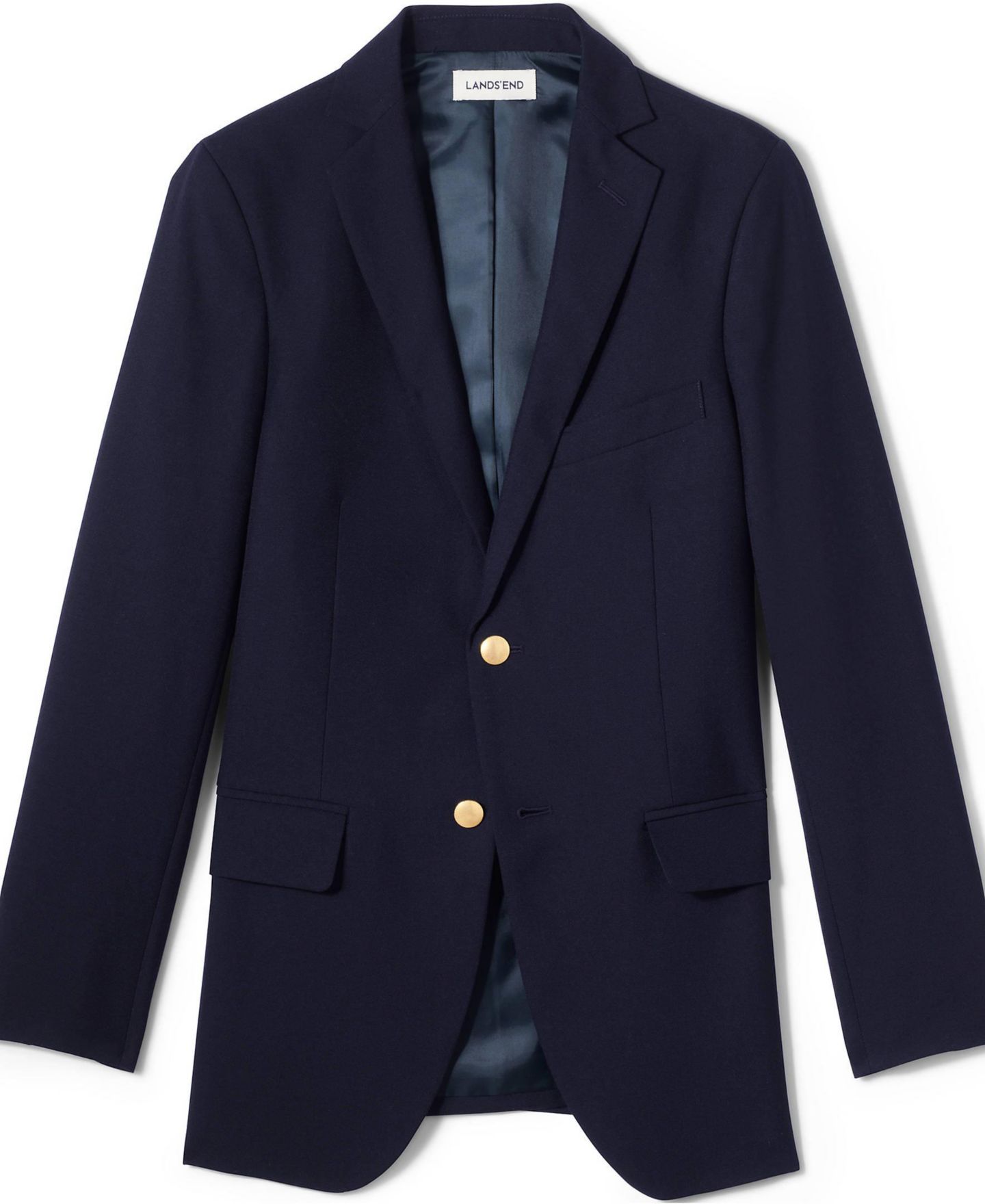 Мужской пиджак Lands' End Tailored Fit Hopsack Blazer, цвет: Глубокий тёмно-синий — фото 5