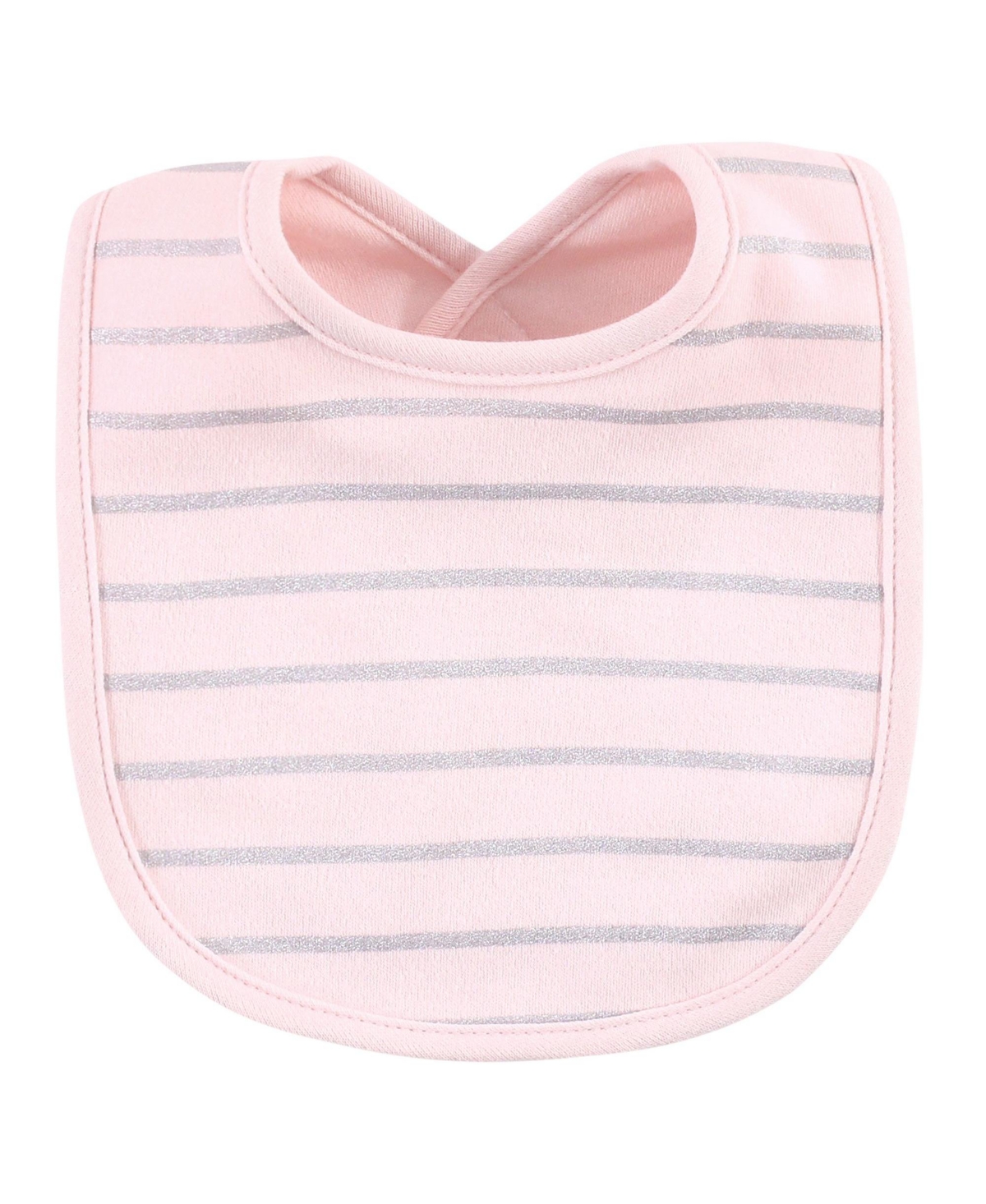 Hudson Baby Infant Girl Cotton Bib and Headband or Caps Set 8pk