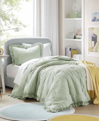 Phoebe Diamond Quilted Ruffle Edge 2-Pc. Comforter Set, Twin/Twin XL