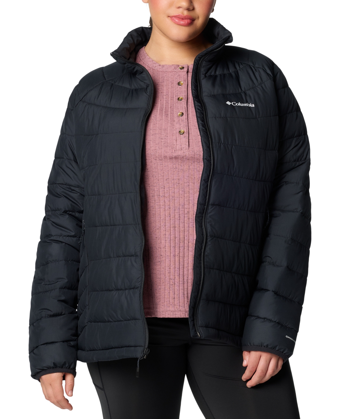 Columbia Plus Size Powder Lite Ii Full Zip Insulated Jacket In Black