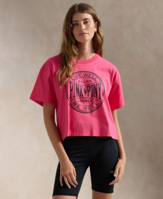 Polo Ralph Lauren - Unisex Pink Pony Cotton Jersey Cropped Tee