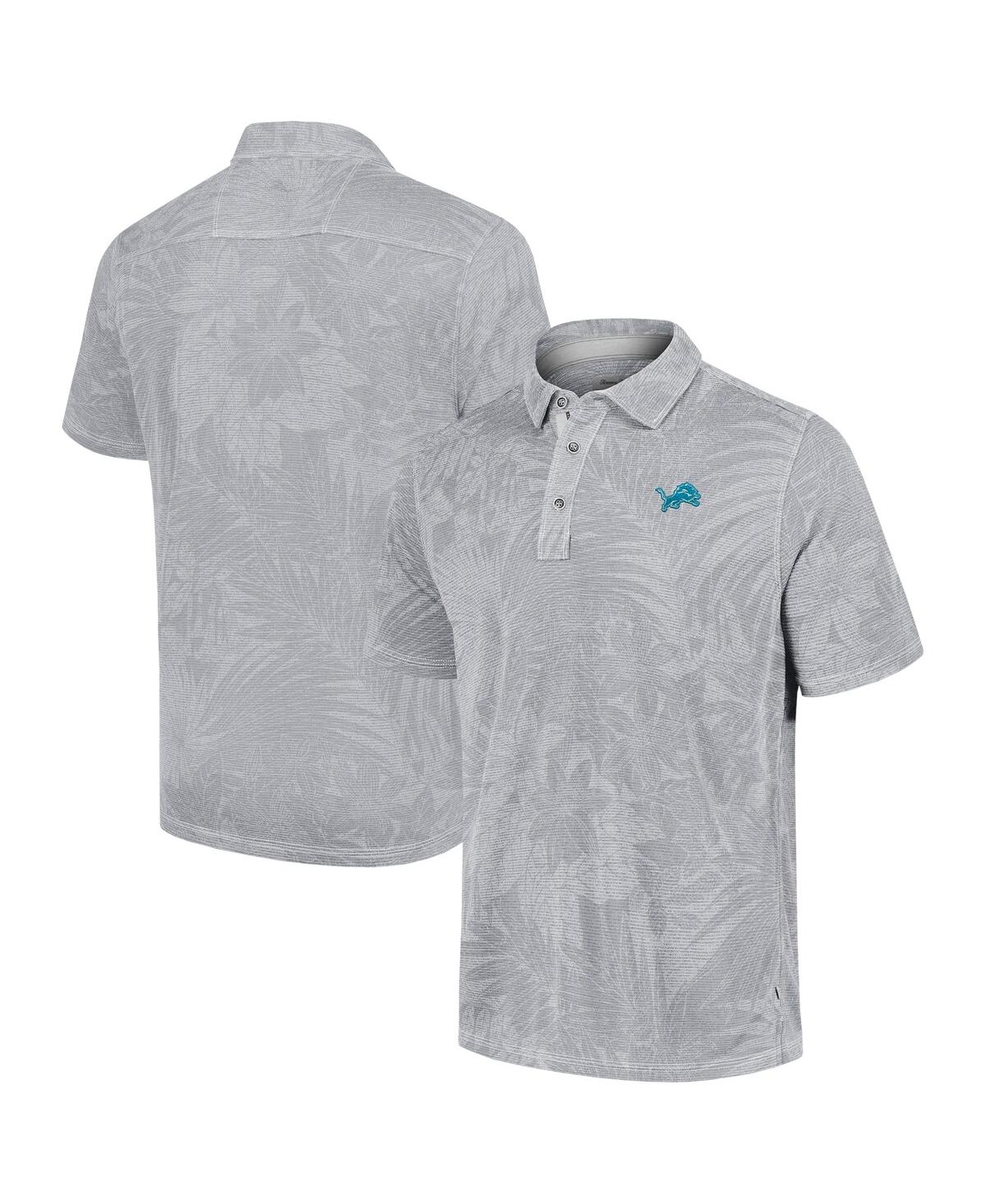 Men's Gray Detroit Lions Big Tall Santiago Paradise Polo - Gray