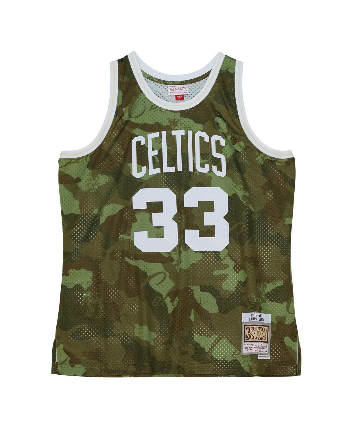 Mitchell & Ness Men's Larry BirdBoston Celtics Hardwood Classics 1985/86 Ghost Green Swingman Jersey - Camo