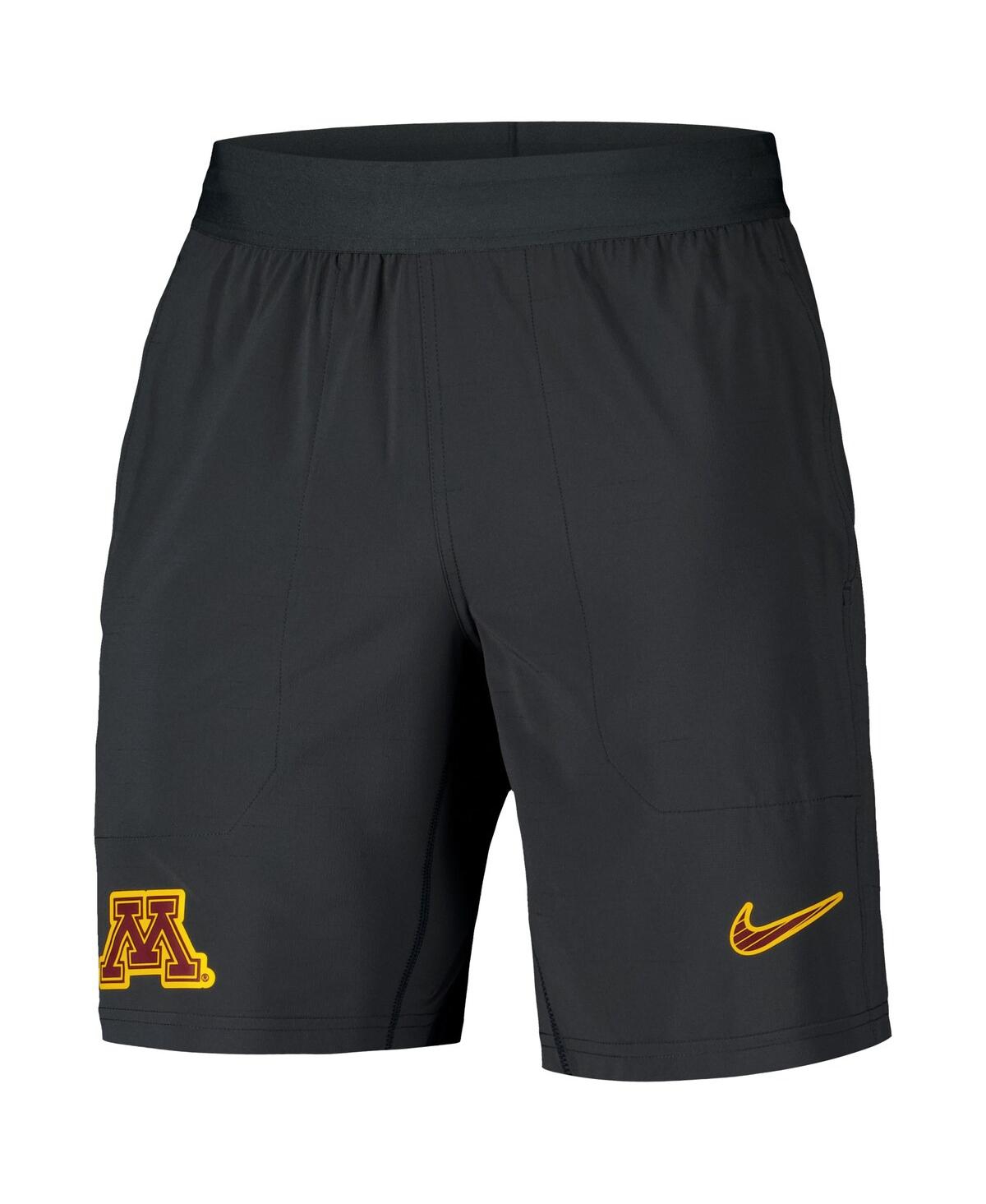 Nike Men'sMinnesota Golden Gophers 2024/25 Sideline Performance Woven Shorts - Anthracite, Gold