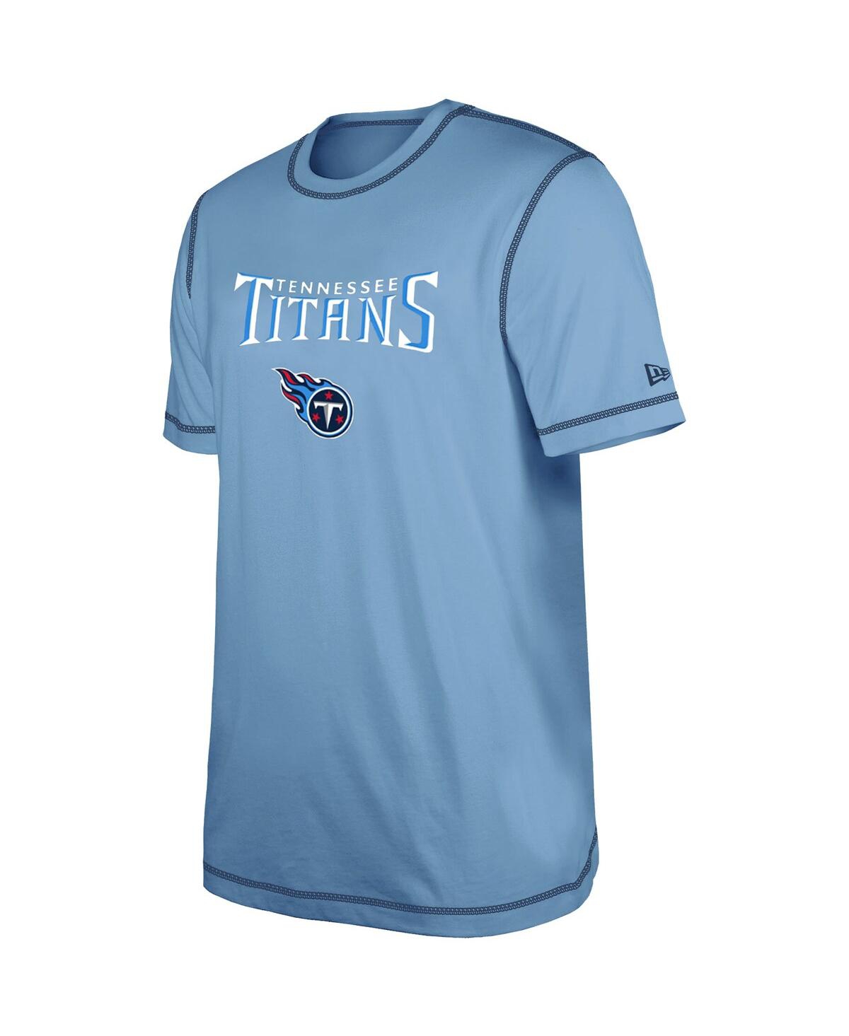 New Era Men's Light Blue Tennessee Titans Third Down Puff Print T-shirt In Light Blue