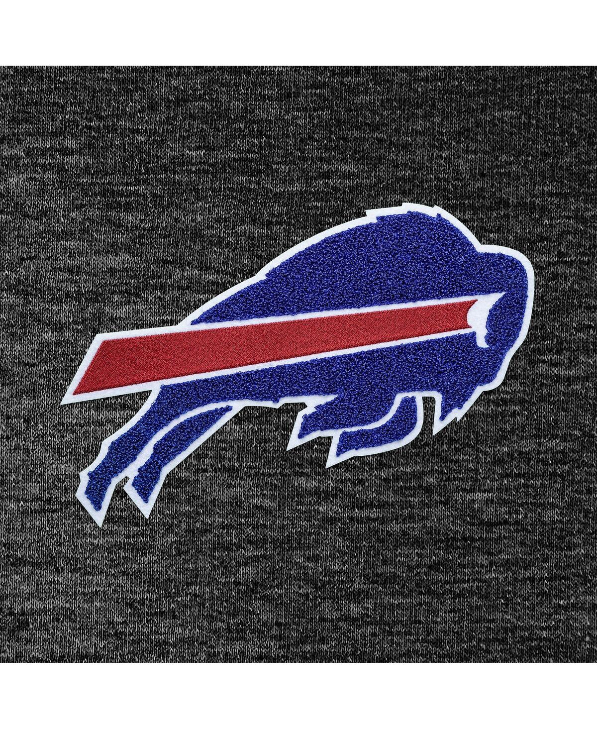 Antigua Women's Heathered Black Buffalo Bills Action Crewneck Chenille Pullover Sweatshirt
