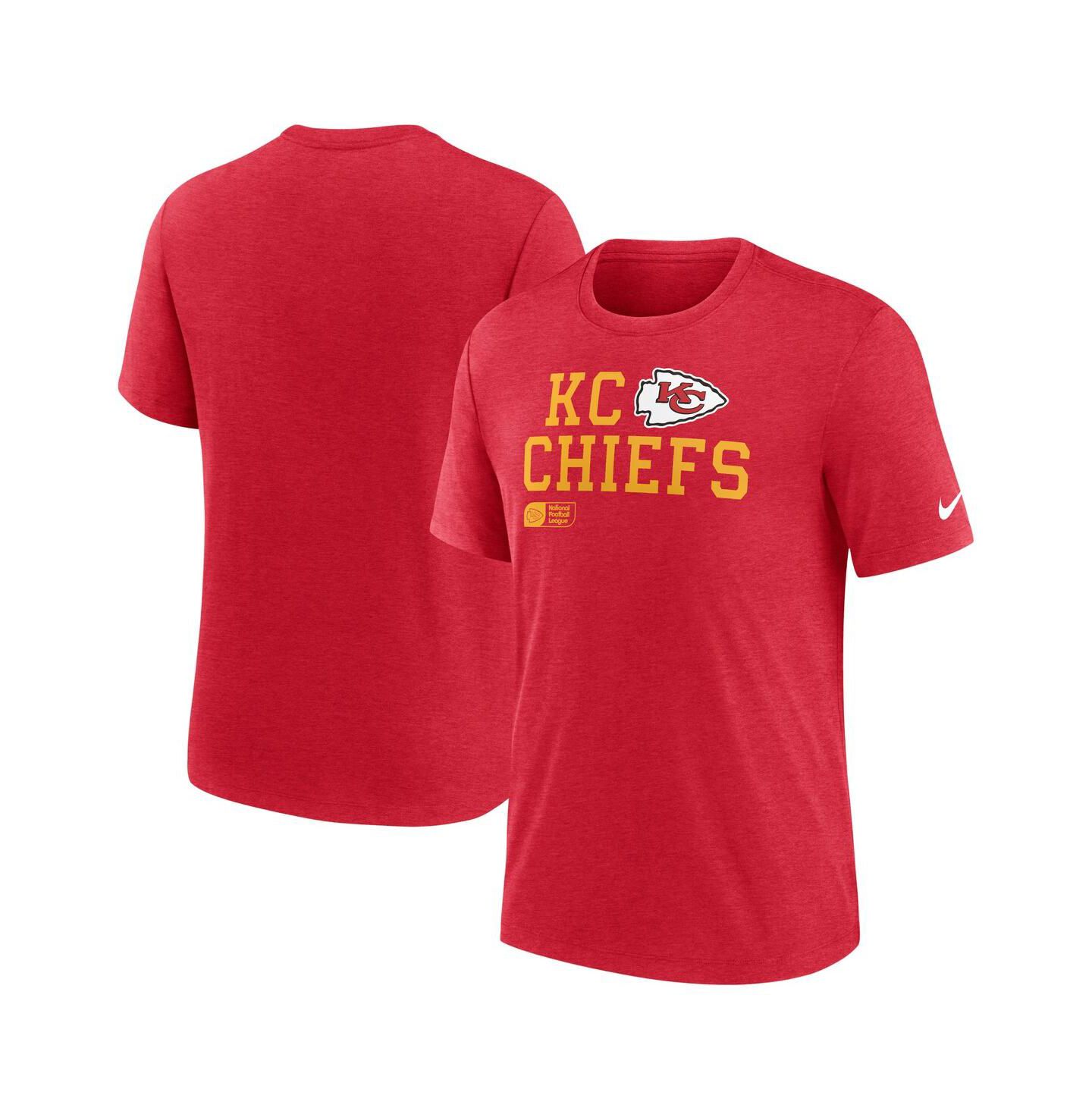 Мужская футболка Nike Red Kansas City Chiefs Overlap Lockup Tri-Blend — фото 1