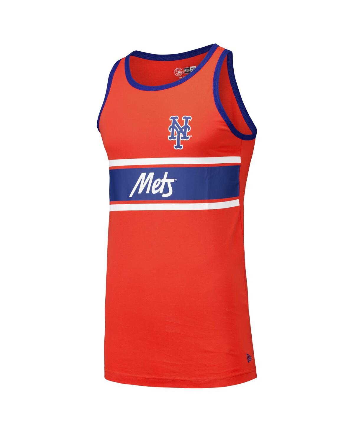 New Era Men's Orange New York Mets Jersey Ringer Tank Top In Orange