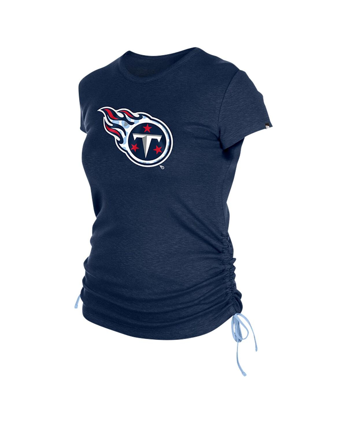 NEW ERA WOMEN'S NAVY TENNESSEE TITANS RUCHED SIDE T-SHIRT 