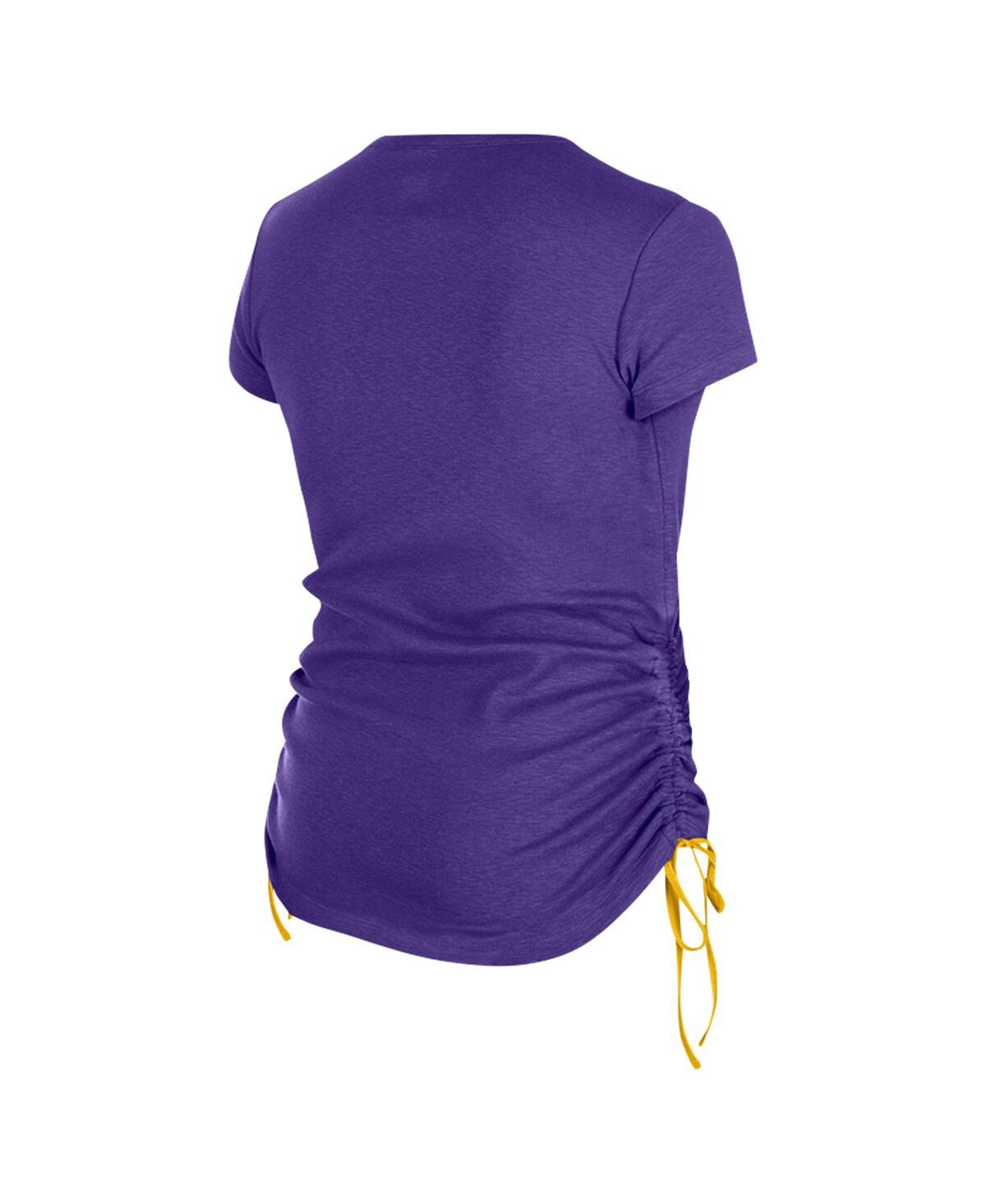 NEW ERA WOMEN'S PURPLE MINNESOTA VIKINGS RUCHED SIDE T-SHIRT 