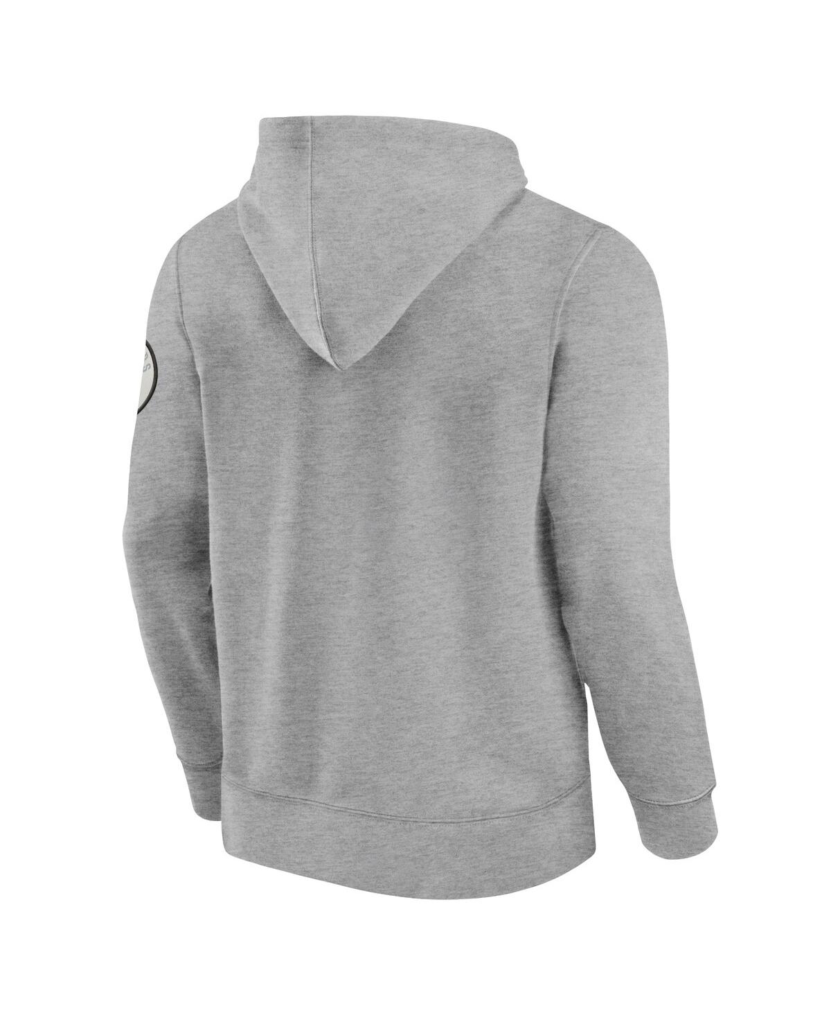 Fanatics Men's Heather Gray Las Vegas Raiders Label Maker Pullover Hoodie In Heather Gray