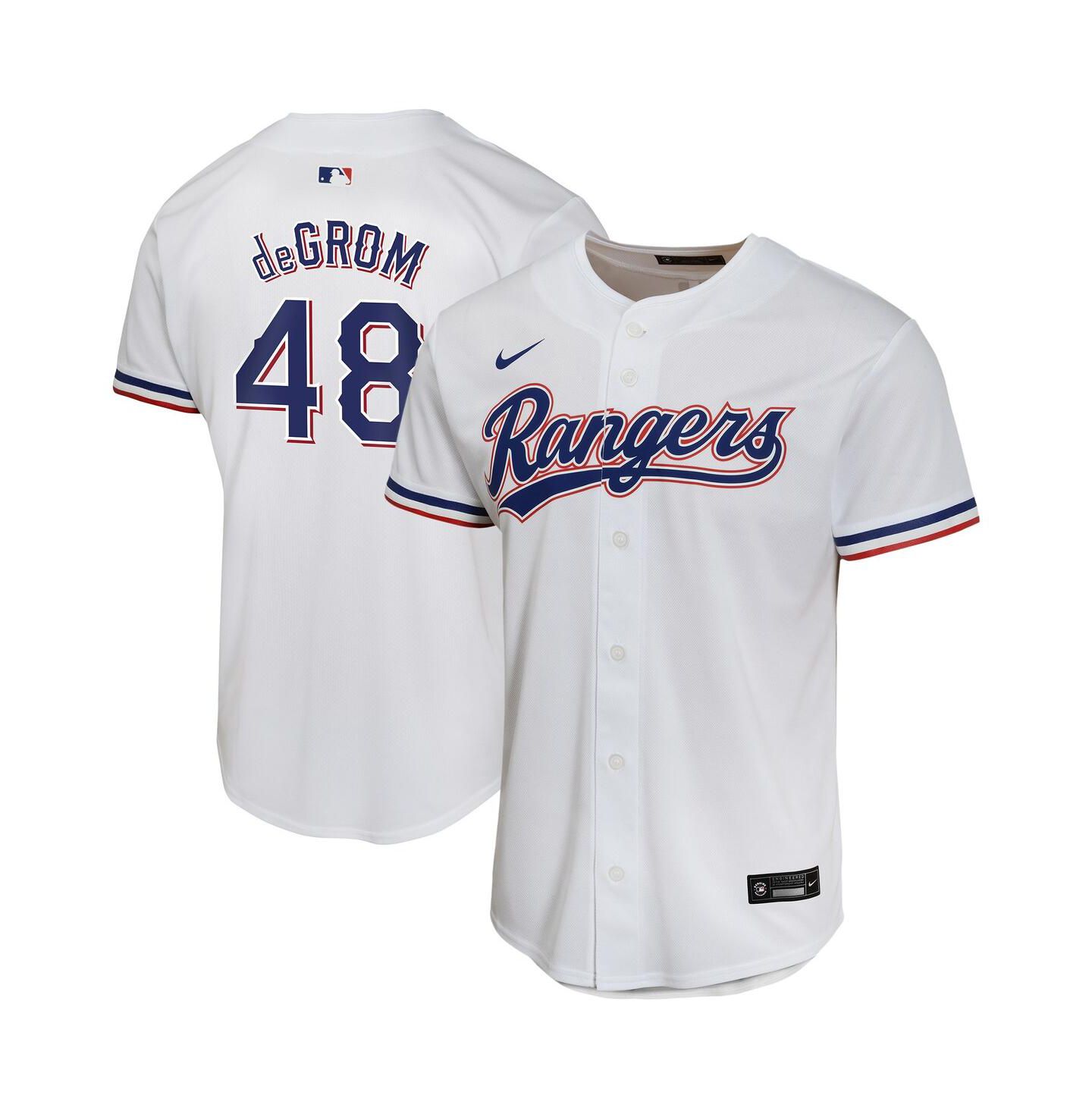 Детский топ Nike Jacob deGrom White Texas Rangers Home Game Player Jersey — фото 1